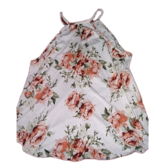 First Love Floral Halter Top - White and Pink - Picture 3 of 8